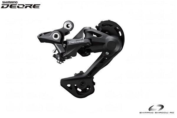 Переключатель задний SHIMANO DEORE, RD-M4120, 10/11 скор., крепление (на болт) под петух, SHADOW RD, SGS (ARDM4120SGS)