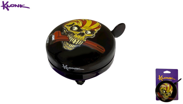 Звонок велосипедный KLONK, алюминиевый, ⌀80 мм, Scull, KLK-10018 (Black)