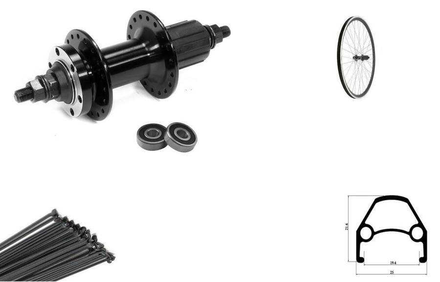 Колесо в сборе 29" заднее, втулка WSM-29RD-AHFB (Black), на промподшипниках, Дисковая (6 винтов) под кассету 8/10 ск., 3/8" (гайка), двустеночный обод (WSM-29RD-AHFB)