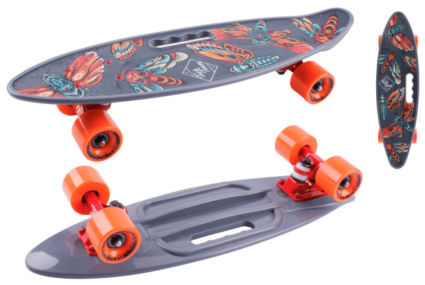 Скейтборд (пенниборд) Tech Team Fishboard 23" пластиковый, print grey (NN004158)