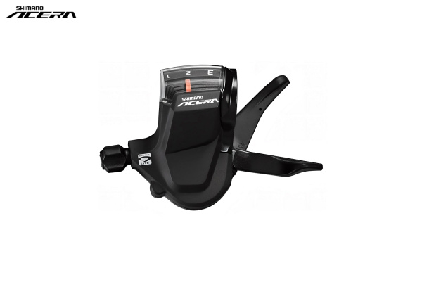 Рукоятка переключения передач левая SHIMANO ACERA SL-M3000, манетка/шифтер, 3 скор., трос 1800 мм (черный, ASLM3000LB)