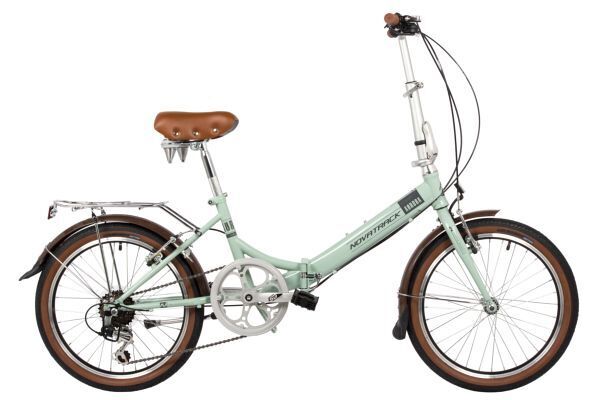 Велосипед NOVATRACK 20" складной, AURORA, мятный, Shimano 6 speed, TY21/TS38/SG-6SI (20FAURORA6S.BL4)