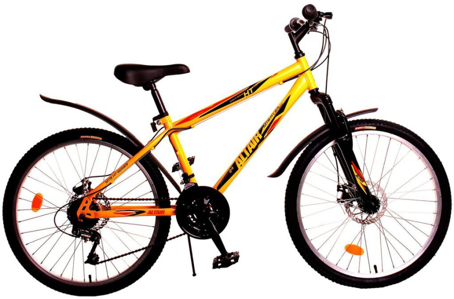 Велосипед ALTAIR MTB HT 24 disc (24" 18 ск. рост 14") 2016-2017 (желтый, RBKT71N4P004)