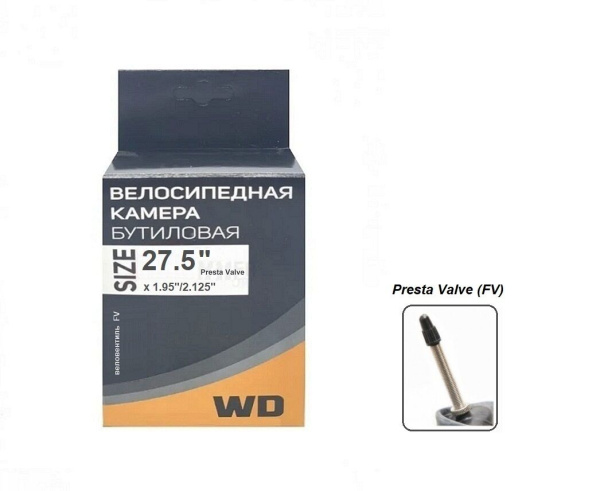 Камера 27,5x1,95/2,125 бутил, Presta F/V-40 мм, WANDA (NN003831)