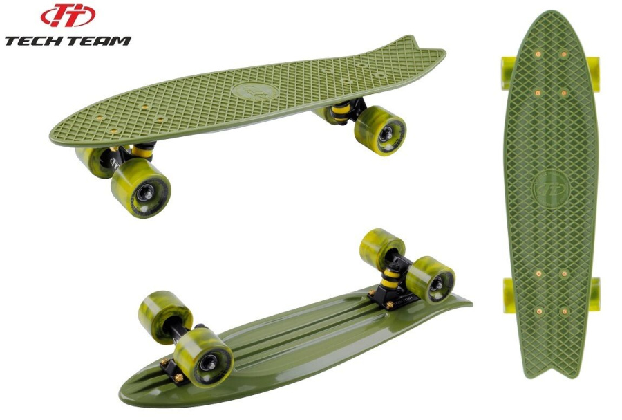 Скейтборд (пенниборд) Tech Team Fishboard 23" пластиковый, dark green (NN004154)