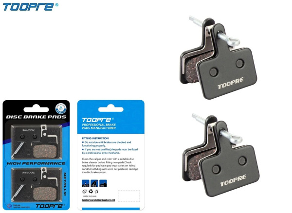 Тормозные колодки TOOPRE, для дискового тормоза SHIMANO BR 315-575, TEKTRO Auriga/Draco/HDC300, с пружинной скобкой (B01S), блистер, к-кт 2 ПАРЫ (УТ00028662)