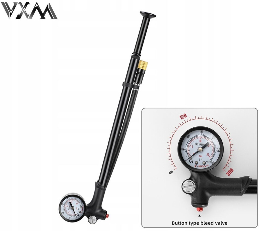 Насос высокого давления, VXM, BG-1611, алюминиевый, с манометром, max 290 Psi/20 bar (УТ00021675)