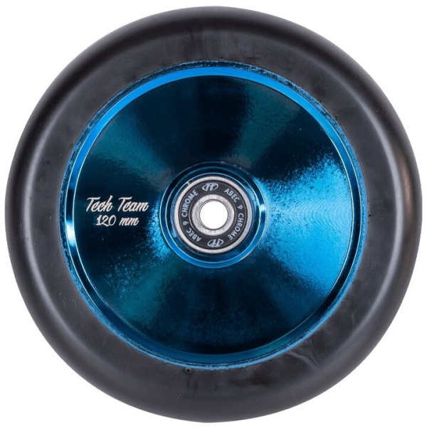 Колесо для трюкового самоката 120 мм, алюминиевое, HOLLOW Core, подшипники ABEC 9, TT, Blue/Chrome (NN007731)