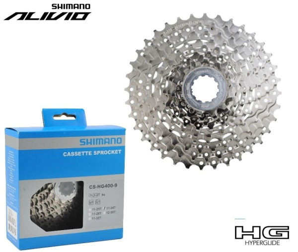 Кассета 9 ск. SHIMANO CS-HG400, ALIVIO, 11-34T, инд. упак. (ICSHG4009134)