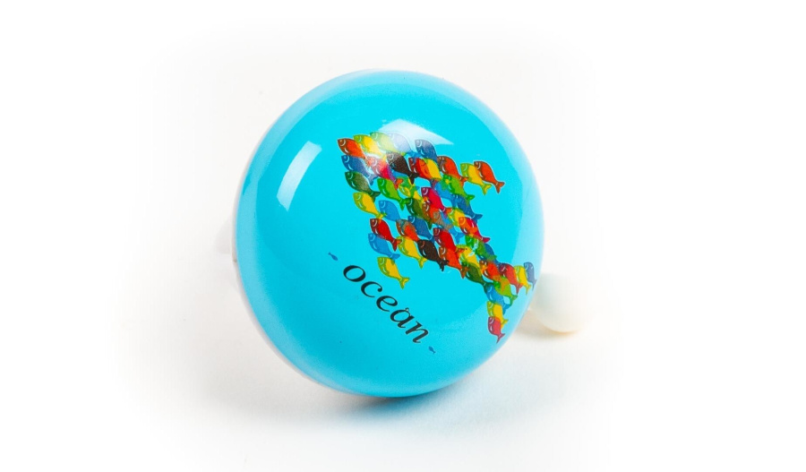 Звонок велосипедный "Ocean" алюминий/пластик Ø 53 мм, 44SZ-15 (бирюзовый, УТ00020374)