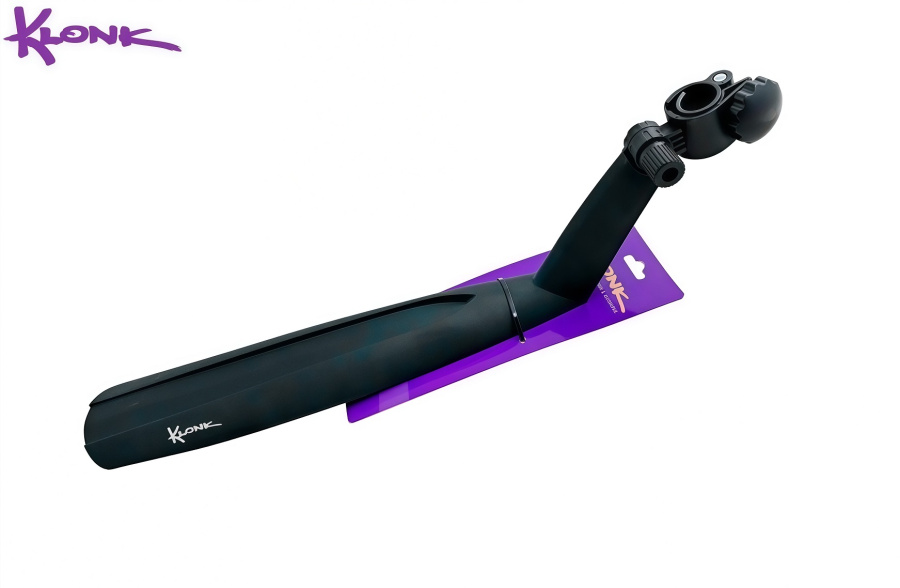KLONK Крыло заднее, 26"-29", MTB, крепление быстросъемное- на подседельный штырь, для покрышек max. 2,35", Full Black, KLK-14009