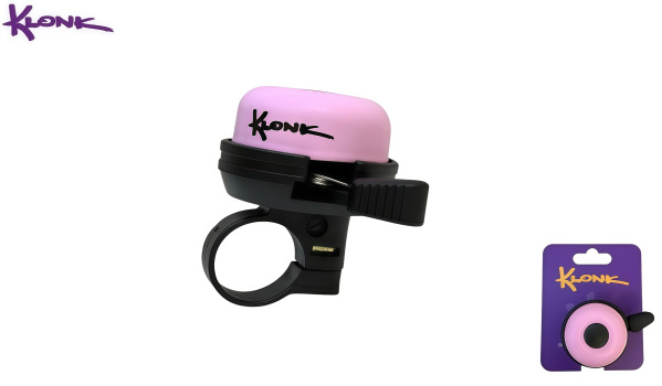 Звонок велосипедный KLONK, алюминий/пластик, ⌀40 мм, KLK-10014 (Pink/Black)