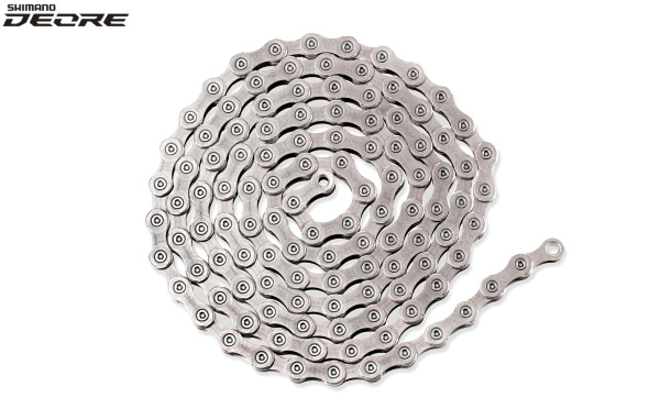 Цепь SHIMANO (CN-HG95) 10 скор. (116 звеньев), SUPER NARROW HG, QUICK LINK, 5.88 мм, SIL-TEC, DEORE (KCNHG95116)