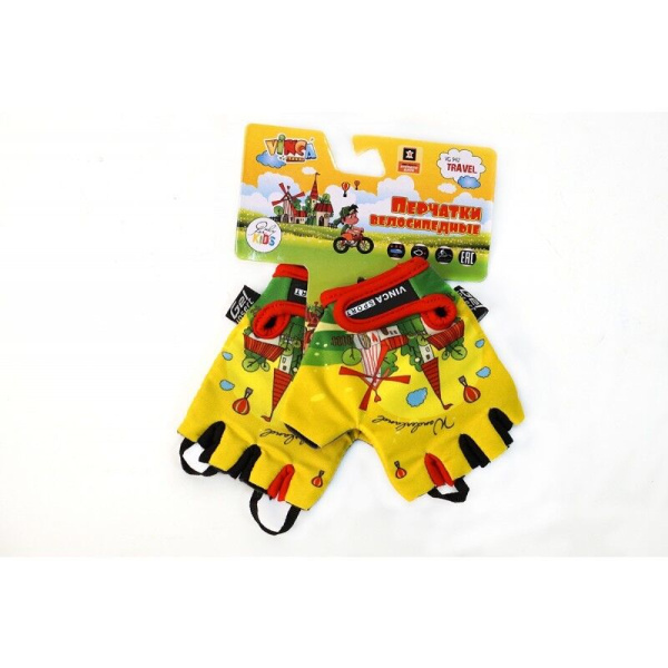 Велоперчатки детские Travel, гелевые вставки, 6XS (желтый, VG942childtravel6)
