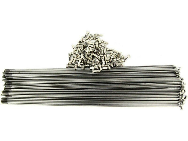 Спица 258 мм x 14G с ниппелем (12 мм) стальная, серебристая (00-10002012)