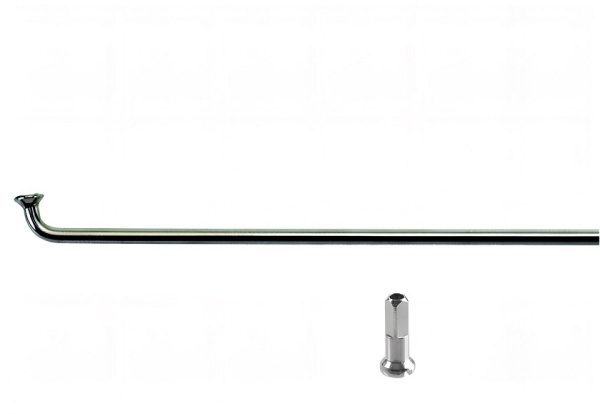 Спица 252 мм x 14G с ниппелем (12 мм) стальная, серебристая (УТ00023924)