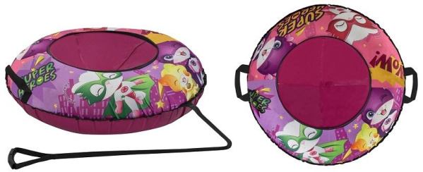 Санки надувные "Ватрушка"  93 см ПВХ/Oxford, принт "SUPER KITTY" (Purple/Pink, УТ00025590)