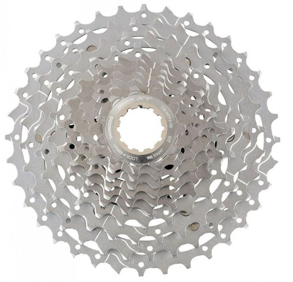 Кассета, 10 ск., SHIMANO CS-M771-10 DEORE XT, 11-34, Ni-Plated